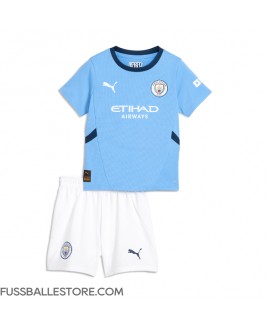 Günstige Manchester City Heimtrikotsatz Kinder 2024-25 Kurzarm (+ Kurze Hosen)